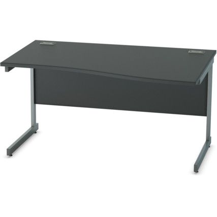 1400mm Wave Right Hand Cantilever Desk Grey/Black