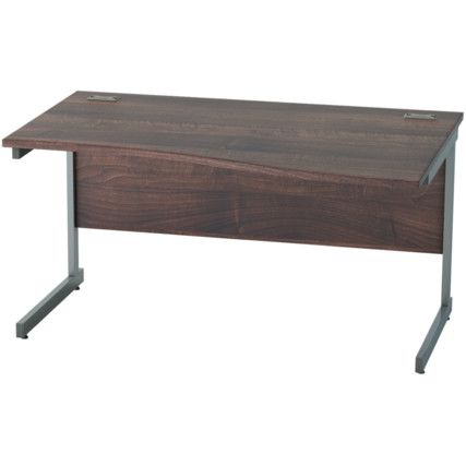 1400mm Wave Right Hand Cantilever Desk Grey/Walnut