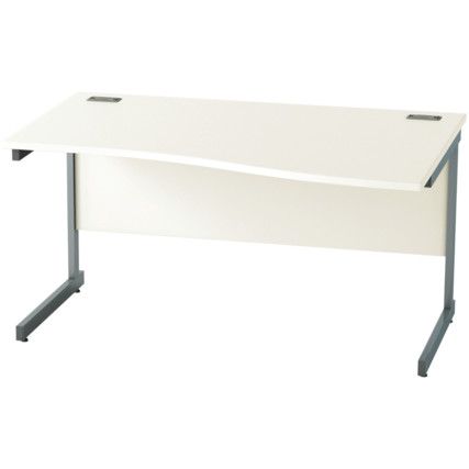 1400mm Wave Right Hand Cantilever Desk Grey/White