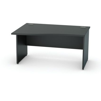 1400mm Wave Left Hand Panel End Desk Black