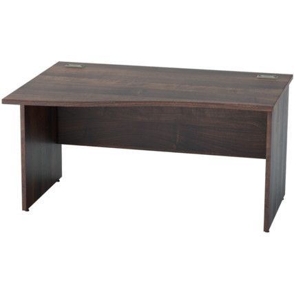 1400mm Wave Left Hand Panel End Desk Walnut