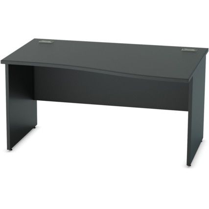 1400mm Wave Right Hand Panel End Desk Black