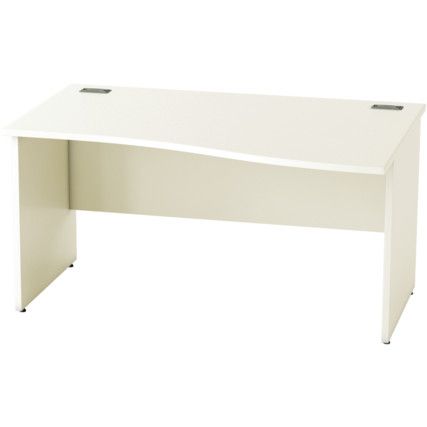 1400mm Wave Right Hand Panel End Desk White