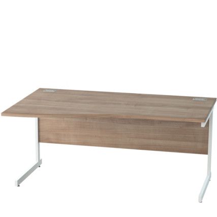 1600mm Left Hand Wave Cantilever Desk White/Birch