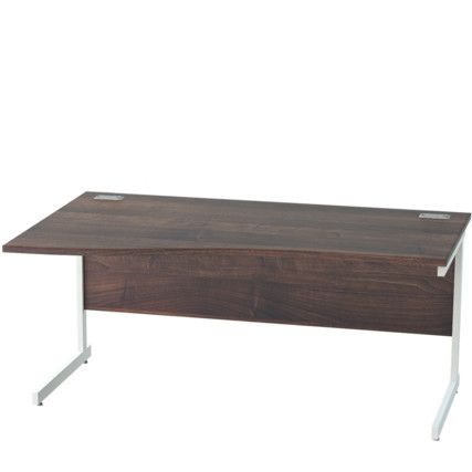 1600mm Left Hand Wave Cantilever Desk White/Walnut