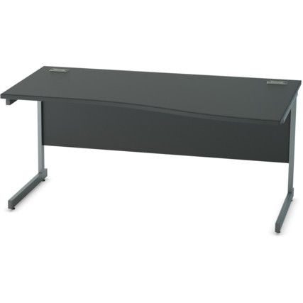 1600mm Wave Right Hand Cantilever Desk Grey/Black