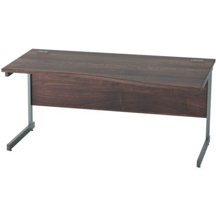 1600mm Wave Right Hand Cantilever Desk Grey/Walnut