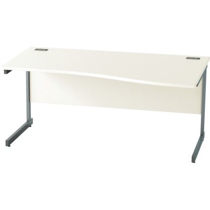 1600mm Wave Right Hand Cantilever Desk Grey/White