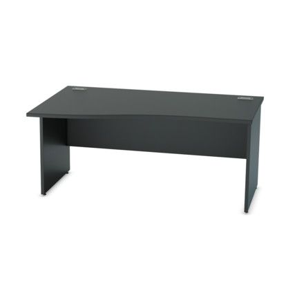 1600mm Wave Left Hand Panel End Desk Black