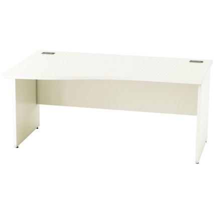 1600mm Wave Left Hand Panel End Desk White