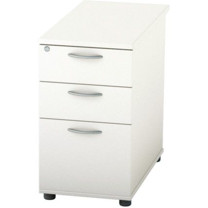 Satellite Desk High Pedestal 800mm Three Drawer White