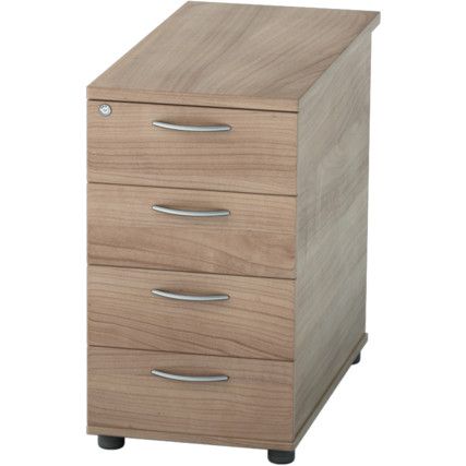 Satellite Desk High Pedestal 800mm Four Drawer Birch