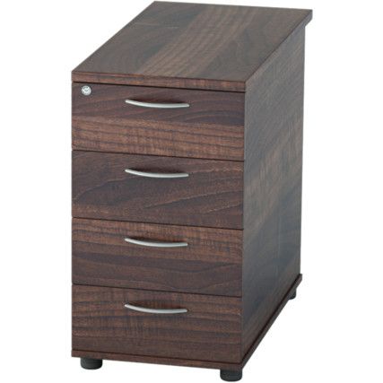 Satellite Desk High Pedestal 800mm Four Drawer Walnut