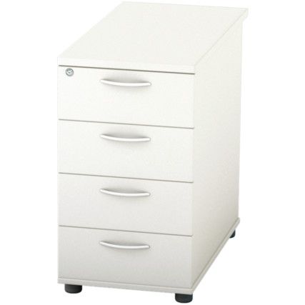 Satellite Desk High Pedestal 800mm Four Drawer White