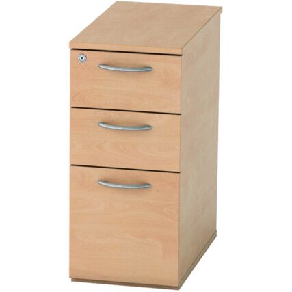 Satellite Narrow Pedestal 600mm Three Drawer Beech