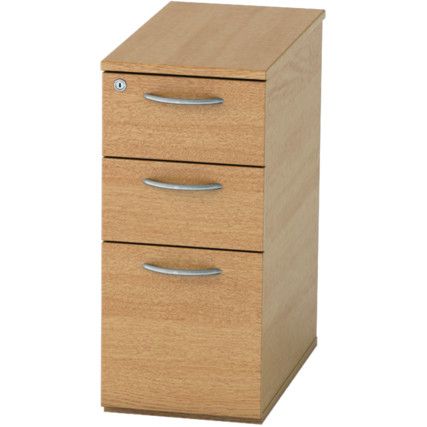 Satellite Narrow Pedestal 600mm Three Drawer Light Oak