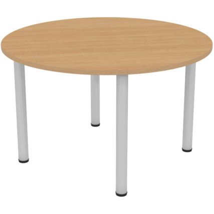 Round Table 1000mm Silver/Light Oak