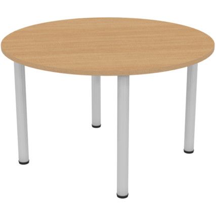 Round Table 1200mm Silver/Light Oak