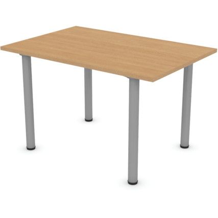 Rect Table 1200mm Round Legs Grey/Light Oak