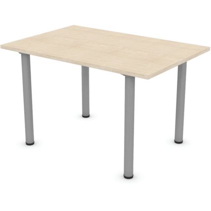 Rect Table 1200mm Round Legs Grey/Maple