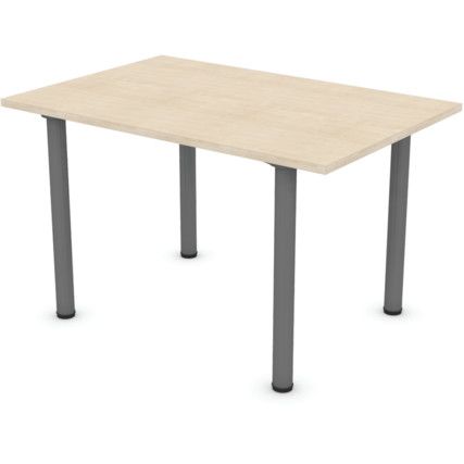 Rect Table 1200mm Round Legs Iron Grey/Maple