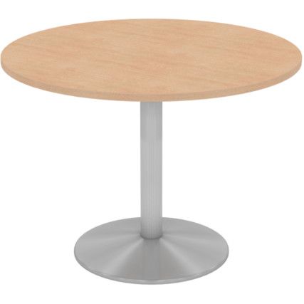 Round Table 1200mm Column Silver/Beech