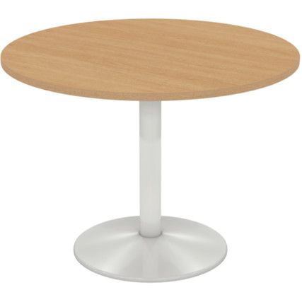 Round Table 1200mm Column White/Light Oak