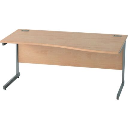 SATELLITE 1600mm RH SINGLE CANT WAVE DESK BEECH