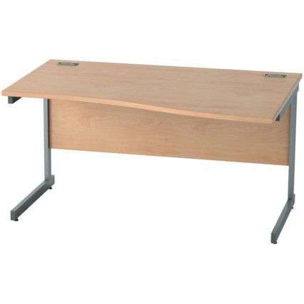 SATELLITE 1400mm RH SINGLE CANT WAVE DESK BEECH