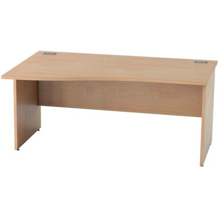 SATELLITE 1600mm LH WAVE PANEL END DESK BEECH