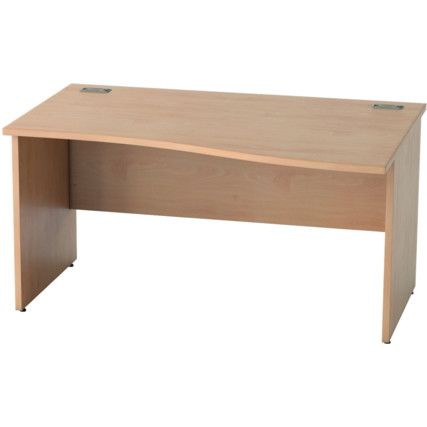 SATELLITE 1400mm RH WAVE PANEL END DESK BEECH