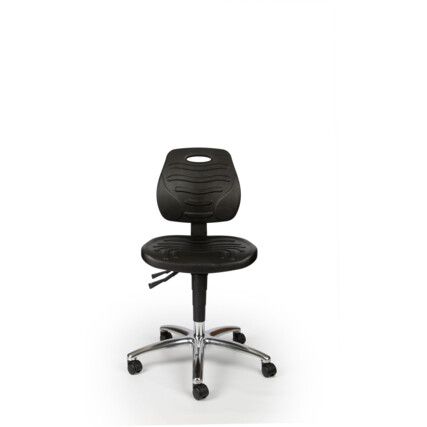 L-TECH PU LOW CHAIR ON CASTORS - BLACK