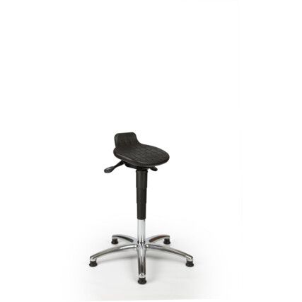 L-TECH PU SIT STAND, SEAT TILT ON GLIDES - BLACK