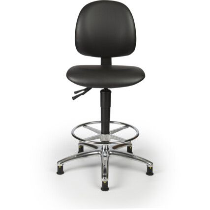 C-TECH High ESD Vinyl Cleanroom Chair, Black