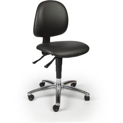 C-TECH Low ESD Vinyl Cleanroom Chair, Black