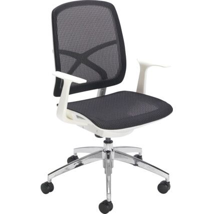 ZICO MESH CHAIR WITH ARMS -BLACK/WHITE FRAME