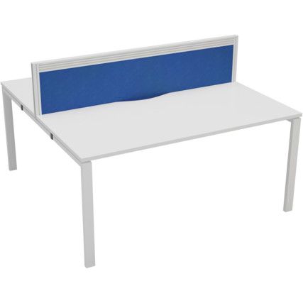 2 PERS DOUBLE BENCH DESK EXT 1400x800mm EACH - WHITE/WHITE