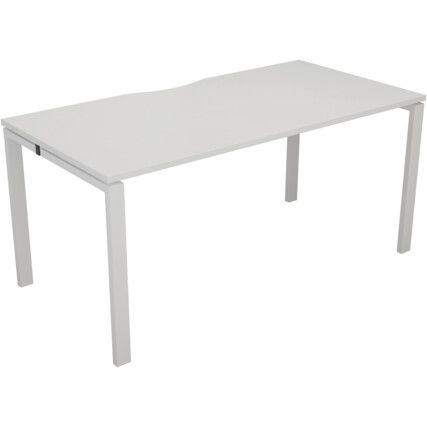 1 PERSON BENCH DESK 1200x800mm EACH - WHITE/WHITE