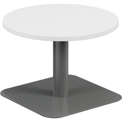 600mm CIRCULAR LOW CONTRACT TABLE - SILVER/WHITE