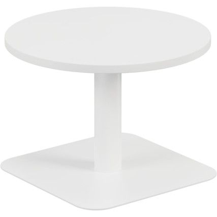 800mm CIRCULAR LOW CONTRACT TABLE - WHITE/WHITE