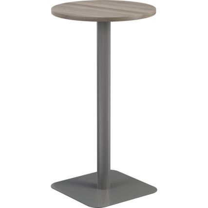 600mm CIRCULAR HIGH CONTRACT TABLE - SILVER/GREY OAK