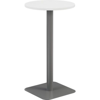 600mm CIRCULAR HIGH CONTRACT TABLE - SILVER/WHITE