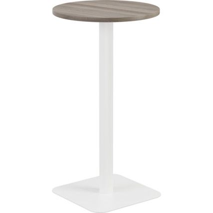 600mm CIRCULAR HIGH CONTRACT TABLE - WHITE/GREY OAK