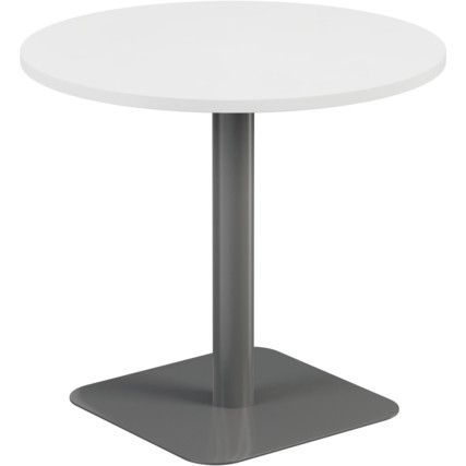 800mm CIRCULAR MID CONTRACT TABLE - SILVER/WHITE