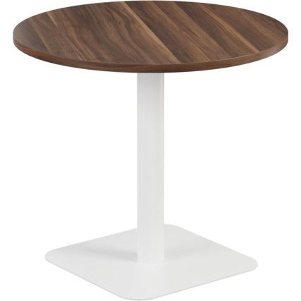 800mm CIRCULAR MID CONTRACT TABLE - WHITE/DARK WALNUT