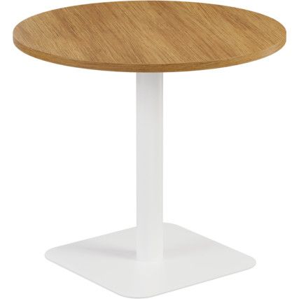 800mm CIRCULAR MID CONTRACT TABLE - WHITE/GREY OAK