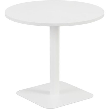 800mm CIRCULAR MID CONTRACT TABLE - WHITE/WHITE