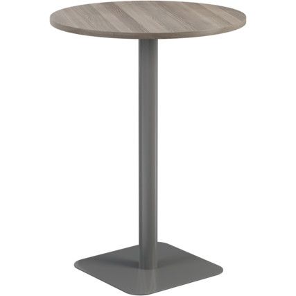 800mm CIRCULAR HIGH CONTRACT TABLE - SILVER/GREY OAK