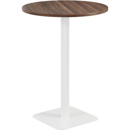 800mm CIRCULAR HIGH CONTRACT TABLE - WHITE/DARK WALNUT