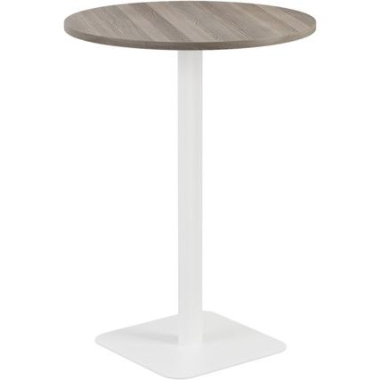 800mm CIRCULAR HIGH CONTRACT TABLE - WHITE/GREY OAK